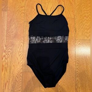 Black Floral Dance Leotard